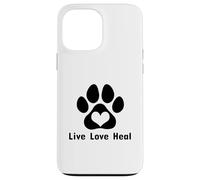 Vet Tech Live Love Heal Patte de Chien Cœur pour Amoureux des Chats Coque pour iPhone 13 Pro Max