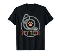 Vet Tech Stéthoscope Motif Empreintes de Pattes T-Shirt