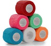 Vet Wrap - (paquet de rouleaux de 6-2 pouces x 5 verges) Bandage de compression auto-adhésif autocollant pour chiens, chats et chevaux - Bande de gaze médicale en rouleau de couleur assortie