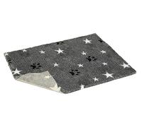 Vetbed NSGBPWS4030 Antidérapant Gris avec Pattes Noires et étoiles Blanches, 101 x 76 x 3 cm