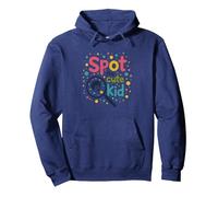 Vêtement Amusant à Pois « Spot The Cute Kid » pour Enfants Sweat à Capuche, Unisexe pour Adultes, Bleu Marine, XXL