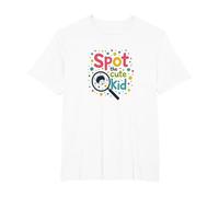 Vêtement Amusant à Pois « Spot The Cute Kid » pour Enfants T-Shirt, Homme Grandes Tailles, Blanc, 4X Tall