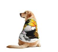 Vêtement amusant pour chien avec imprimé tournesols et éléphants, lavable en machine, pour chiens de taille moyenne et grande