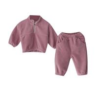 Vetement Bebe Garcon Fille Polaire A Deux Faces Col Sport Automne Printemps Ensemble Deux Pieces Tenue Exterieure Confortable(6-12 Months)