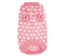 Vêtement chaleureux pour animaux de compagnie pour chats et chiens avec joli motif de cœur, pull doux pour petits amis à quatre pattes, matériau d'alimentation chaud (XS)