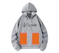 Vetement Chauffant Homme,Pull à Capuche Unisexe Chauffant Veste et Pull Hivernal léger avec Capuche Sweat Shirt Chauffant à 5 éléments idéal Outdoor vêtements Confortables (Grey, L)