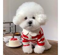 Vetement Chien Mignons, Chemises Rayées pour Chiens, Pull pour Chiots Yorkshire Terrier, Caniche, Shih Tzu, Teckel, Chatons(Red,X-Small)