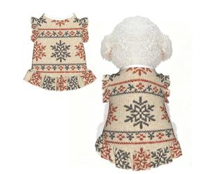 Vêtement classique pour petit chien avec motif flocon de neige - Vêtement d'été doux et respirant pour chat