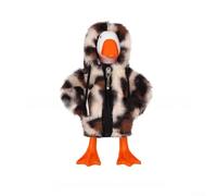 Vêtement créatif pour oie de bureau de 17,8 cm avec capuche blanche et fermeture éclair sur le devant pour apporter un élément joyeux à l'organisation du bureau (marron clair)