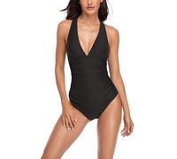 VêTement De Natation,Maillot De Bain Arena Femme,Maillot de Bain Dos Nu à Volants pour Femme, Style Gilet, pour la Plage et la Piscine (Black, XL)