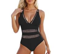 VêTement De Natation,Maillot de Bain Monochrome élégant à Dos Nu et Bretelles Fines, idéal pour la Plage et la Piscine. Tissu résistant pour Un Confort Optimal Toute la journée. (Black, XXL)