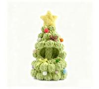 Vêtement de Poupée 17cm Design Sapin de Noël Vêtement en Une Pièce Artisanal avec Pompons & Rubans Compatible avec Les Poupées for Labubu (NO Doll) (Vert Clair)