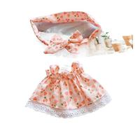 Vêtement de poupée rembourré en coton pelucheux de 20 cm, convient pour une hauteur de 20,1 cm, accessoires pour costume 1 jupe cerise + 1 bandeau sans vêtements de poupée uniquement