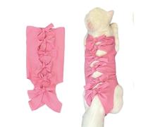 Vêtement de récupération post-opératoire anti-léchage pour chat, avec ruban rose en forme de papillon, combinaison moulante pour protéger les chats ayant une blessure abdominale ou une taille.