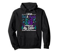 Vêtement de Sensibilisation à la prévention du Suicide Violet Sarcelle pour ma sœur Sweat à Capuche