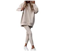VêTement De Sport Femme Hiver Chaud Ensembles Pull Deux PièCes Sweatshirt Et Legging Pantalon Sportswear Couleur Unie DéContractéS D'IntéRieur Tenue pour Jogging