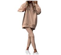 VêTement De Sport Femme Hiver Chaud Ensembles Pull Deux PièCes Sweatshirt Et Legging Pantalon Sportswear Couleur Unie DéContractéS D'IntéRieur Tenue pour Jogging