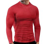 Vêtement d'entraînement de compression pour homme, t-shirt fonctionnel moulant, t-shirt respirant à manches longues, haut de culturisme, col rond léger, séchage rapide, pour la course, l'entraînement,