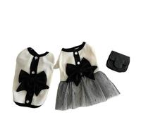 Vêtement d'été mignon pour chien en coton avec grand nœud pour chihuahua, bouledogue français, yorkshire (robe, S)