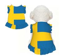 Vêtement d'été pour petit chien Motif drapeau suédois Taille S