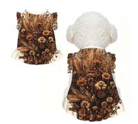 Vêtement d'été pour petit chien Motif gerbe de blé Crème Taille XL