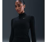 Vêtement deuxième couche Dri-FIT à 1/4 de zip Nike One Fitted pour femme Noir/Blanc M (FR 42-44)