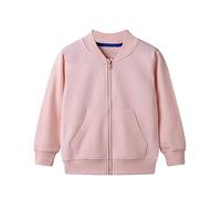 Vêtement d'extérieur pour bébé en bas âge à manches longues col rond couleur unie veste zippée capuche coupe-vent manches longues manteaux pour filles ou veste de pluie et pantalon de pluie pour