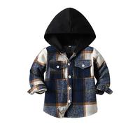 Vêtement d'extérieur pour bébé - Manches longues - À carreaux - Avec capuche - Pour fille ou combinaison de neige - 74 garçon, d, 3-4 ans