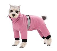 Vêtement d'hiver chaud pour chien, combinaison pyjama en polaire à couverture complète, poitrine réglable, bande réfléchissante pour chiens, vêtements à quatre pattes pour chiens de petite et moyenne