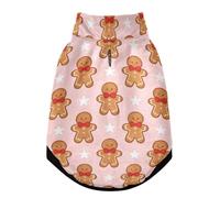 Vêtement d'hiver pour chien, veste chaude coupe-vent avec ceinture de sécurité, fermeture éclair, combinaison à quatre pattes par temps froid, bonhomme en pain d'épices marron avec nœud rouge