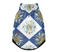 Vêtement d'hiver pour chien, veste chaude coupe-vent avec ceinture de sécurité, fermeture éclair, combinaison à quatre pattes pour temps froid, motif géométrique feu d'artifice