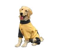 Vêtement d'hiver thermique pour chien, doublure en peluche, coupe-vent, imperméable à quatre jambes, veste à capuche pour Golden retriever, labrador pour chiens de grande race (jaune, taille 3XL)