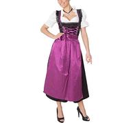 Vetement Dirndl pour Femme Long - Robe Traditionnelle pour l'Oktoberfest - 2 Pièces: Maxi Robe, Tablier comme l'image L