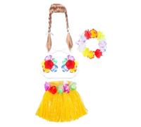 Vêtement d'oie hawaïenne - Tenue de décoration - Ensemble de costume d'animal - 58 cm - Perruque - Jupe bikini, fête de vacances - Explications pour pelouse en plein air et chalet d'été - Matériau (