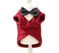 Vêtement en fourrure pour chien avec nœud papillon pour chiens de petite et grande taille, combinaison douce, pull d'hiver, vêtement d'hiver en fourrure pour chien mâle et fille, pour utilisation en