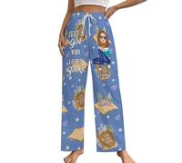 Vetement Femme Juste Une Fille Qui Aime Les Livres Pantalon de Pyjama Amoureux des Livres pour Femmes Fille Amoureuse de la Lecture Vêtements Nuit(Sky Blue,L)
