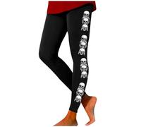 Vetement Halloween Femme Tenue De Sport Leggings Taille Haute Legging Plumi XL pour Femmes Yoga Noir Anti Cellulite Été- Pantalon Confortables Fête Imprimé Brule Graisse