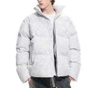 Vetement Homme Doudoune Veste Matelassée Veste Tres Chaude, Doudoune Homme Casual Coupe-Vent Épais Épaissir Manteau sans Capuche Blousons Matelassée Zipper Basique Jacket Coupe Ajustée Couleur Unie