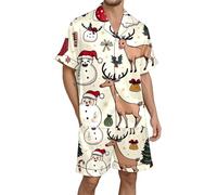 Vetement Homme pour Aller a Un Mariage Short Complet Eponge Loups Droit Droite Courte Pants Route Simple Motif Sportswear Noel Dye Cassé Vont Zippée Habillée Sportive