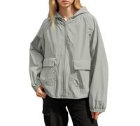 VêTement ImperméAbles Femme Veste Coupe-Vent avec Poches et Doublure ZippéE Manteau Coupe-Vent de Couleur Unie ImperméAbles pour Femmes Veste de Pluie Femmes Sweat Vestes De ExtéRieur Pas Cher