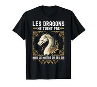 Vetement Jeu De Role Fantasy RPG by SteMi T-Shirt Noir Fantaisie Unisexe Adulte Petit Classic Fit Manche courte Col V pour les gamers et les fans de fantasy