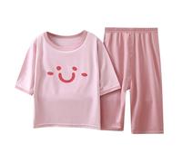 Vêtement Maison Manches Sept Huitièmes Garçon Fille Pyjama Été Léger Moyenne Grande Taille Climatiseur Enfant Décontracté Confortable Deux Pièces(11-12Years)