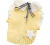 Vêtement mignon pour animal domestique - Doux et chaud - Motif étoile de dessin animé - Pour chiot, chaton - Avec cravate - Manteau d'hiver pour chien (taille M)