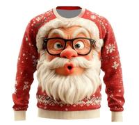 Vetement Noel Pull De Noël Lumineux Et Musical Moche Homme Sweet Famille Tres Pull'de Grande Taille LED Femme Humoristique Village Adulte Ado Le Plus Deco Ridicule Vêtement Noël Homme (A06-Red, XXXL)