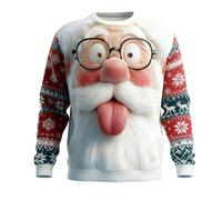 Vetement Noel Pull De Noël Lumineux Et Musical Moche Homme Sweet Famille Tres Pull'de Grande Taille LED Femme Humoristique Village Adulte Ado Le Plus Deco Ridicule Vêtement Noël Homme (A04-White, XXL)