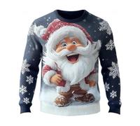 Vetement Noel Pull De Noël Lumineux Et Musical Moche Homme Sweet Famille Tres Pull'de Grande Taille LED Femme Humoristique Village Adulte Ado Le Plus Deco Ridicule Vêtement Noël Homme (A07-Blue, XL)