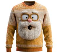 Vetement Noel Pull De Noël Lumineux Et Musical Moche Homme Sweet Famille Tres Pull'de Grande Taille LED Femme Humoristique Village Adulte Ado Le Plus Deco Ridicule Vêtement Noël (A01-Orange, XXL)