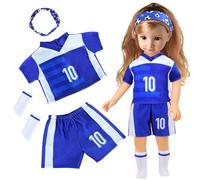 Vetement Poupon 4 Pièces 35-46cm (14-18 Pouces) Vêtements Poupée Ballon de Foot Accessoire Poupee Vetement avec Chaussettes pour Garçons et Filles Cadeaux