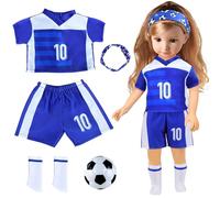 Vetement Poupon 5 Pièces 35-46cm (14-18 Pouces) Vêtements Poupée Ballon de Foot Accessoire Poupee Vetement avec Chaussettes pour Garçons et Filles Cadeaux
