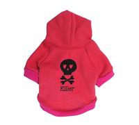 Vêtement pour animaux de compagnie pour chiens et chats - Sweat à capuche en polaire avec motif tête de mort multicolore et t-shirt à capuche pratique pour petits et moyens amis à quatre pattes (M)